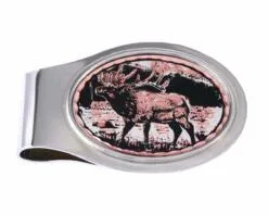 Wholesale Handmade Unique Men's Gifts, Elk Copper Artwork Embellished Men's Money Clips