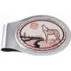 Oval Howling Wolf Money Clips