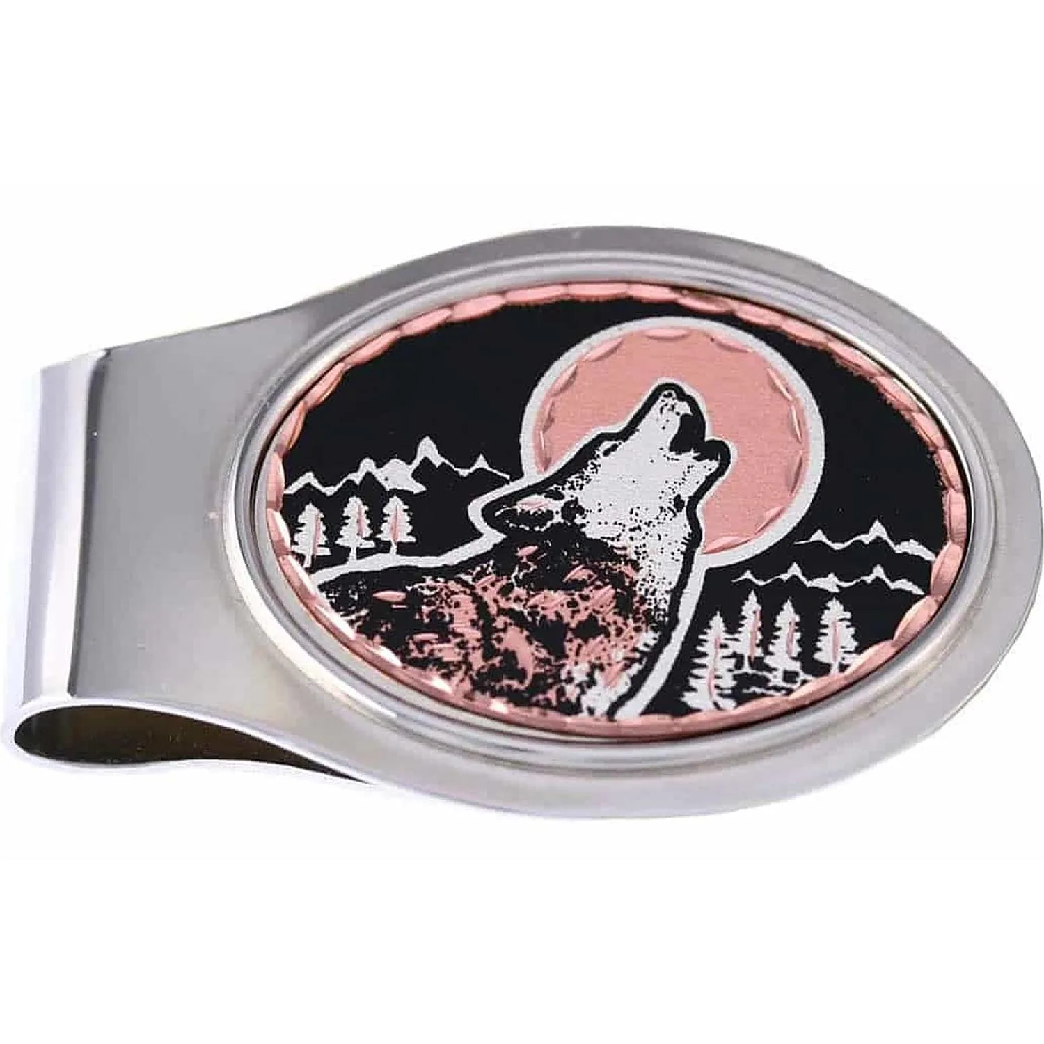 Howling Wolf Cool Money Clips, Unique Handmade Men's Gifts