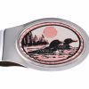 Buy Lakes Scene with Loons Copper Artwork Embellished Men's Money Clips. No Polishing Required