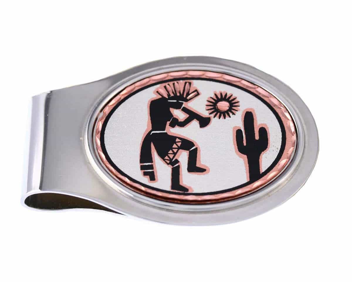 Buy Native Kokopelli Copper Artwork Embellished Men's Money Clips. No Polishing Required Buy Native Kokopelli Copper Artwork Embellished Men's Money Clips. No Polishing Required