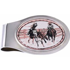 Buy Copper Western Calf Roping Copper Artwork Embellished Men's Money Clips. No Polishing Required