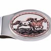 Copper Western Style Horse Artwork Decorated Silver Color Money Clips for Men