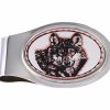 Copper Wolf Artwork Decorated silver Color Money Clips for Men