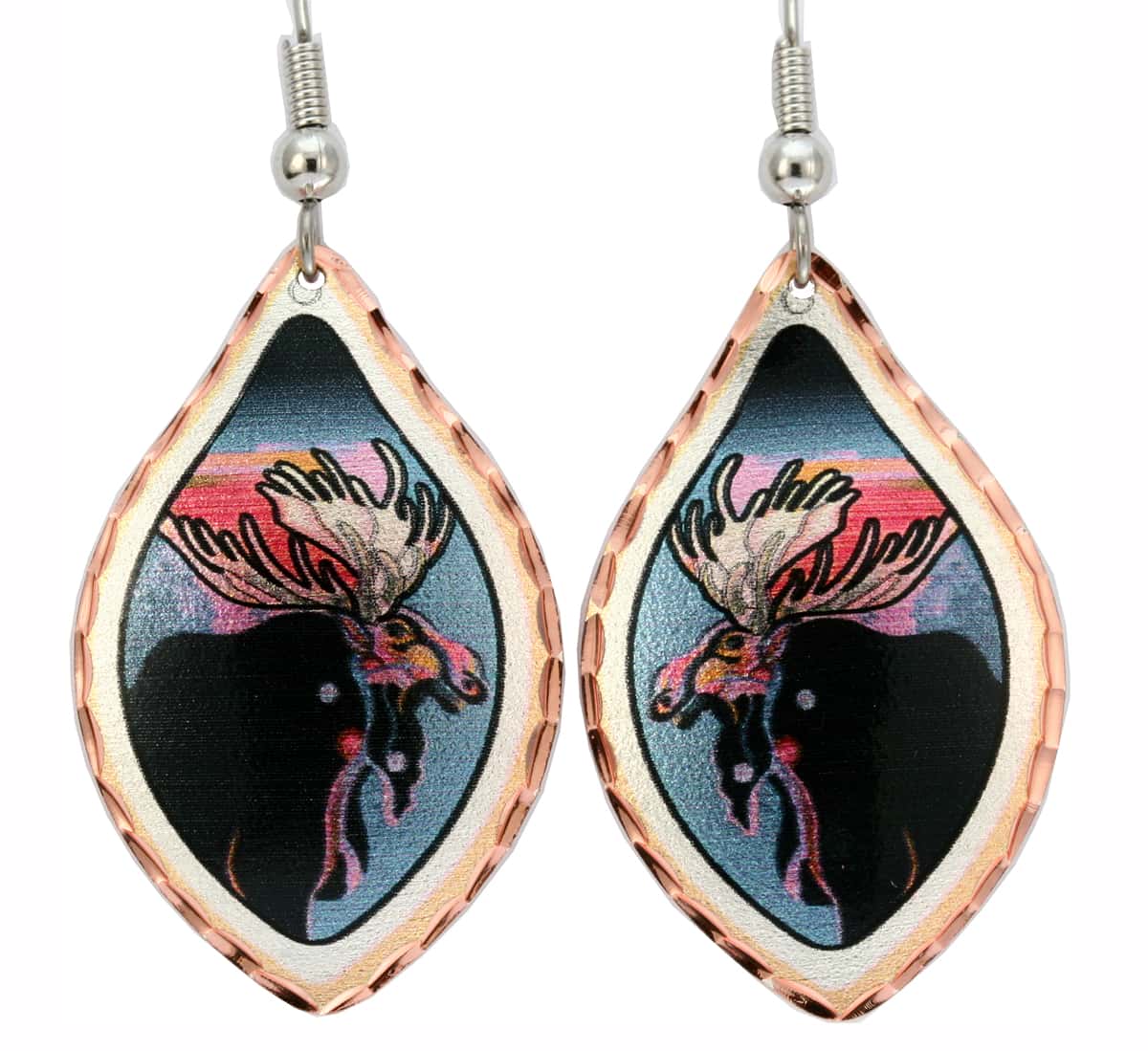 Moose Earrings, Art Jewelry Designed by Bob Coonts Moose Earrings, Art Jewelry Designed by Bob Coonts
