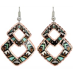 Buy Native Abstract Art Earrings Made from Copper