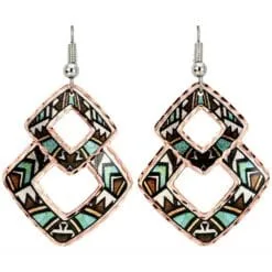 Buy Native Abstract Art Earrings Made from Copper