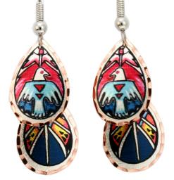 Wholesale Native Art Jewelry, Dangle Thunderbird Earrings
