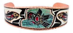 Northwest Native Haida eagle and salmon bracelets