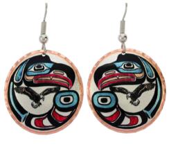 Northwest Native eagle earrings handmade in vibrant colors to brighten up your days