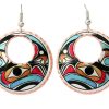 Treat yourself to colorful copper Northwest Native eagle earrings