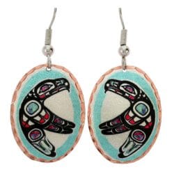 Native Haida eagle earrings surprisingly lightweight and have surgical steel ear wires