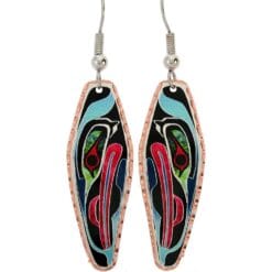 Wear these delightful feather-shaped Native Haida eagle earrings for a sophisticated look
