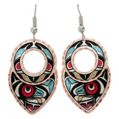 Purchase breathtakingly beautiful handmade copper Native Haida eagle earrings now!