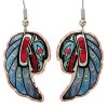 Northwest Native eagle earrings handmade in vibrant colors from copper
