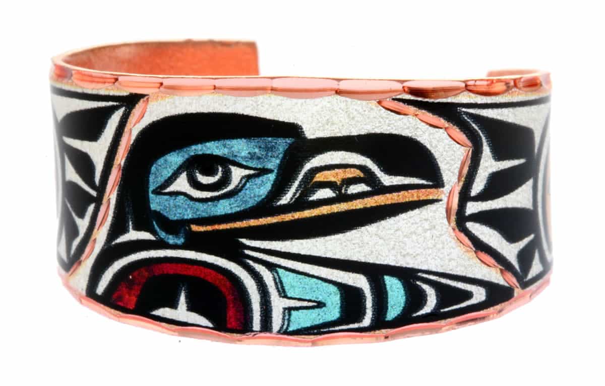 Buy Northwest Native Haida raven rings handmade from copper in vibrant colors to brighten up your days Buy Northwest Native Haida raven rings handmade from copper in vibrant colors to brighten up your days