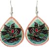 Northwest Native eagle and salmon earrings with surgical steel hypoallergenic ear wires