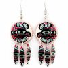 These colorful copper dangle Native Haida eagle earrings will take your breath away