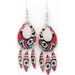 Buy spectacular dangle Northwest Native Haida salmon earrings