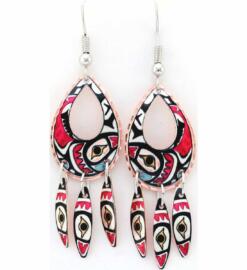Handmade copper dangle Northwest Native Haida salmon earrings will make you feel special