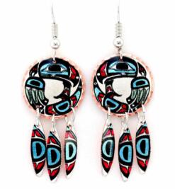 Buy dangle Native Haida eagle earrings sure to make you stand out in the crowd