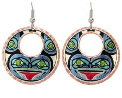 Buy Northwest Native Frog Earrings Handmade in Striking Colors