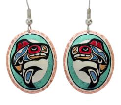 Northwest Native Haida Killer Whale Earrings