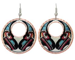 Northwest Native Haida Love Birds Earrings