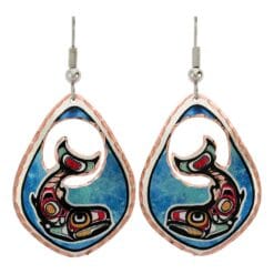 Northwest Native Haida salmon earrings safe to wear for women with sensitive skin