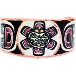 Buy adjustable Native Haida sun totem rings created in captivating artwork with radiant colors