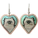 Heart-shaped Persian Cat Earrings