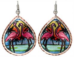 Pink Flamingos Earrings Created in Striking Colors