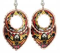 Sand Art Painting Navajo Indian Earrings