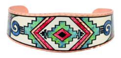 Southwest Native American bracelet handmade from copper in vivid colors