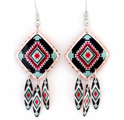 Dangle colorful Southwest Native earrings will be a great addition to your jewelry collections and a sophisticated look to your outfits.