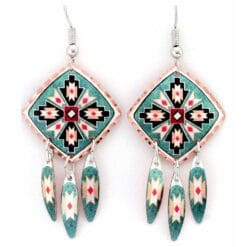Buy delicately handmade dangle Southwest Native earrings with surgical steel hypoallergenic ear wires.