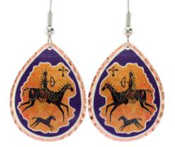 Wear these Native cave painting earrings for fashionably elegant and sophisticated look