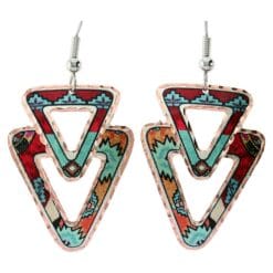 Beautifully shaped in triangles colorful Southwest Native American earrings
