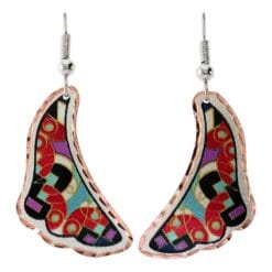 Colorful abstract art earrings with a Native flair