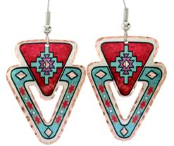 Buy Native American earrings earrings handmade from copper in bright colors will evoke delighted admiration