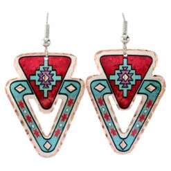 Indian red and turquoise Native American earrings pleasingly graceful and stylish