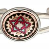Magnificent handmade copper Southwest Native American artwork decorated silver color wire bracelets with oval bezels