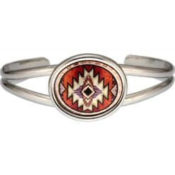 Magnificent copper SW Native American artwork decorated silver color stylish wire bracelets