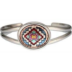 Purchase stylish wire bracelets decorated with handmade colorful SW Native American artwork