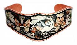 SW Native Indian Pueblo Pottery Art Bracelet