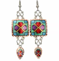 Buy dangle Native earrings with silver color wires