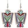 Colorful Cut out copper Thunderbird earrings handmade in SW Native flair