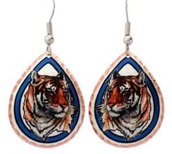 Buy tiger earrings created in beautiful watercolor artwork by Lynn Bean Buy tiger earrings created in beautiful watercolor artwork by Lynn Bean