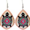 Colorful handmade copper turtle earrings, stylish and original