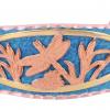 Handcrafted bracelets created in blue patina with cut out dragonfly designs in gold and copper Handcrafted bracelets created in blue patina with cut out dragonfly designs in gold and copper
